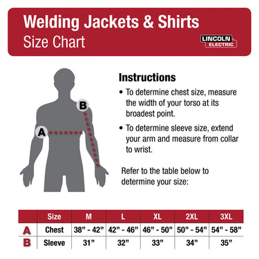 Lincoln Electric Premium Flame Resistant (FR) Cotton Welding Jacket | Comfortable | Black | Medium | K2985-M